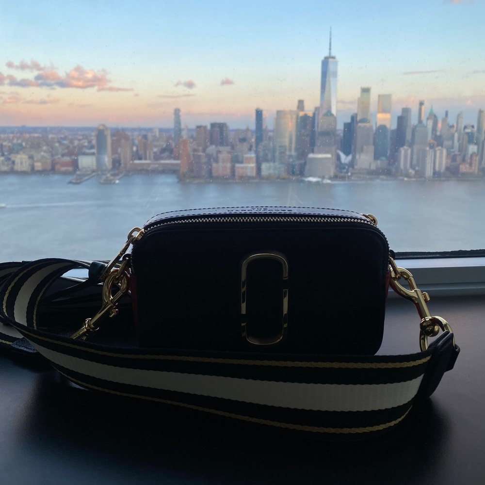 Marc Jacobs The Snapshot Leather Bag Red Black - Picture 8 of 12